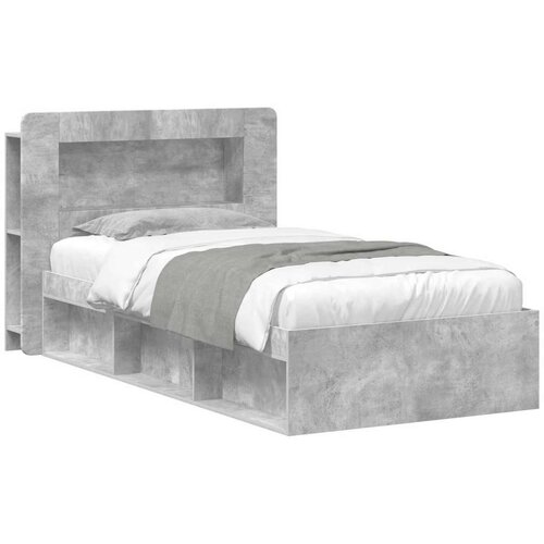  Okvir kreveta s pohranom s uzglavljem Betonska siva 80 x 200 cm Cene