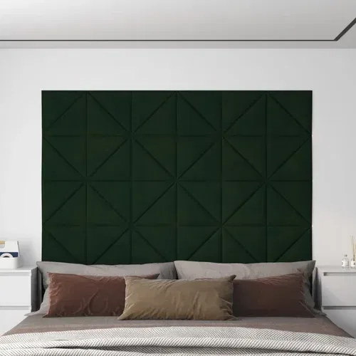  Zidne ploče 12 kom tamnozelene 30x30 cm baršunaste 0,54 m²