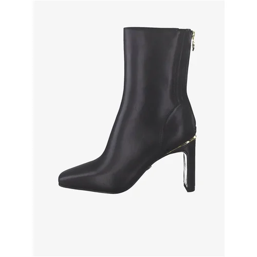 Tamaris Black Leather High HeelEd Ankle Boots - Women