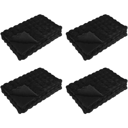  Lažni zec deka 4 pcs Crna 130 x 150 cm Poliester Slike