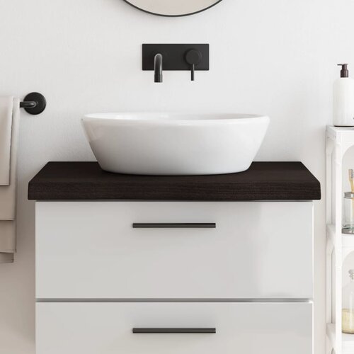 VidaXL Kupaonska radna ploča tamnosmeđa 80x60x(2-6) cm tretirano drvo Slike