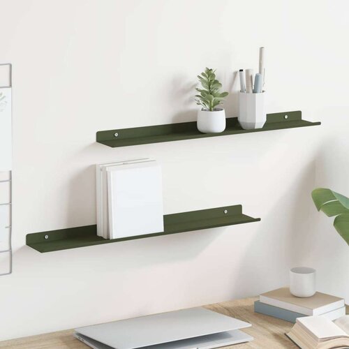  Polica na zidu Zidne 2 pcs Maslinasto zelena 60 x 9 x 2 5 cm - Maslinovo zelena 60 x 9 cm 2 Cijene