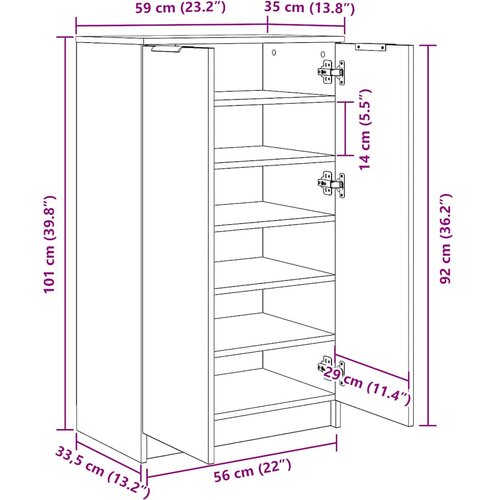  za cipele hrast sonoma 59x35x100,5 cm konstruirano drvo Slike
