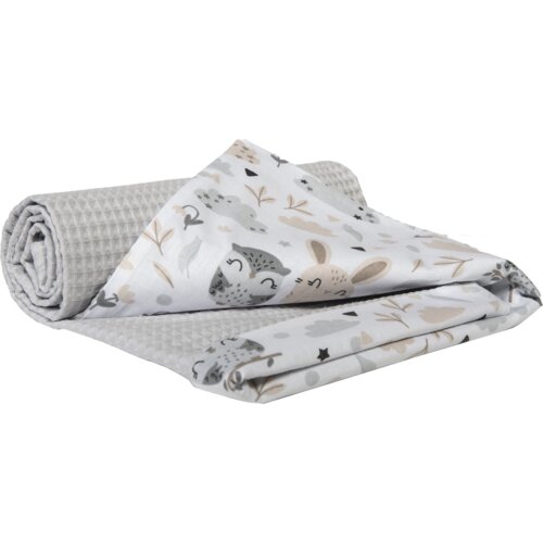 Medi Partners Blanket 75x100 cotton + cotton Waffle &amp;ndash; Polana + gray waffle Slike