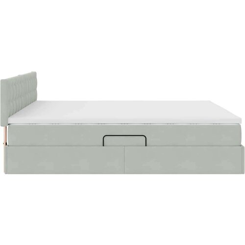  Krevet S LED lampica Svijetlo siva 160 x 200 cm Bar&amp;scaron;un Slike