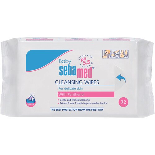 Sebamed Baby Cleansing Wipes With Panthenol mokri robčki s pantenolom 72 ks Cene