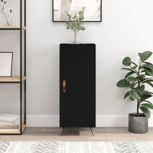VidaXL Komoda crna 34 5 x 34 x 90 cm od konstruiranog drva Slike