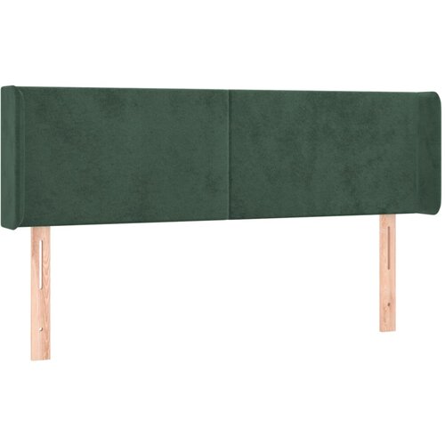 Maison Chic posteljno vzglavje - vzglavna omarica - nočna omarica z ušesi temno zeleno 147x16x78/88 cm žamet, (21709273) Cene