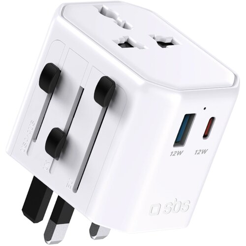 Sbs POTOVALNI ADAPTER UNIVERZALNI NAPAJALNIK ZA TELEFONE USB-A USB-C 110&amp;ndash;240 V, (5000261420) Slike