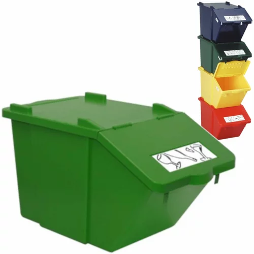 MEVA Dvonadstropna posoda za ločevanje odpadkov - zelena, 45L, (21099096)