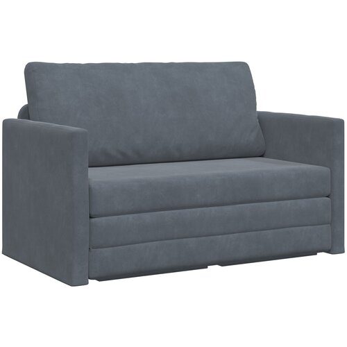VidaXL Kauč na razvlačenje 2-u-1 Tamno siva 124x204x61 cm Velur Slike