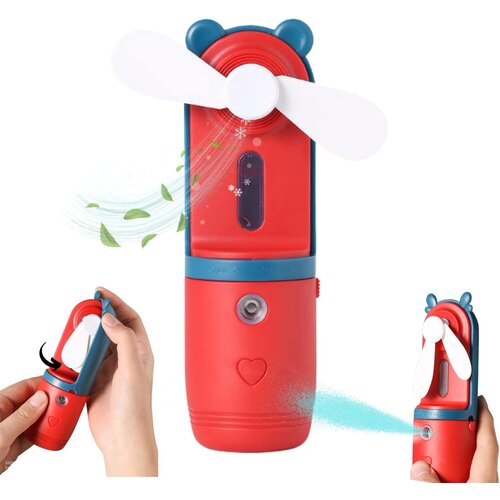 Generic Ročni ventilator, rosni ventilator 3 v 1, prenosni mini ventilator z baterijskim napajanjem, mini USB osebni ventilator za ženske, otroke, dekleta, ki potujejo v domači pisarni (rdeča in mod, (21125945) Cene