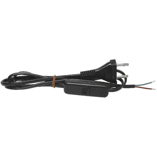 Cabletech Priključna vrvica 220V 2P s stikalom, črne barve, 1,5m, H03VVH2-2x0,5mm2, (20811607) Cene