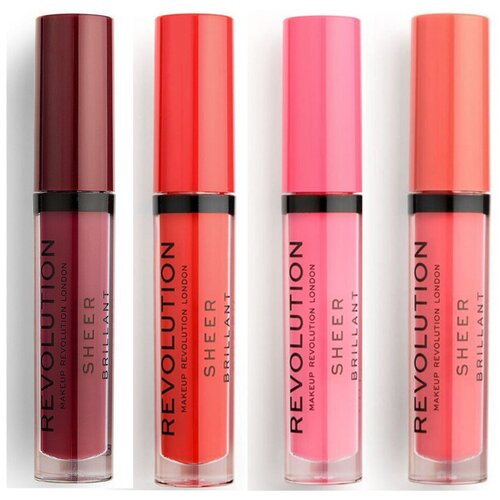 Makeup Revolution Glosi 4er Set Sheer Brilliant Lipgloss - 147 Vampire/ 132 Che Cene