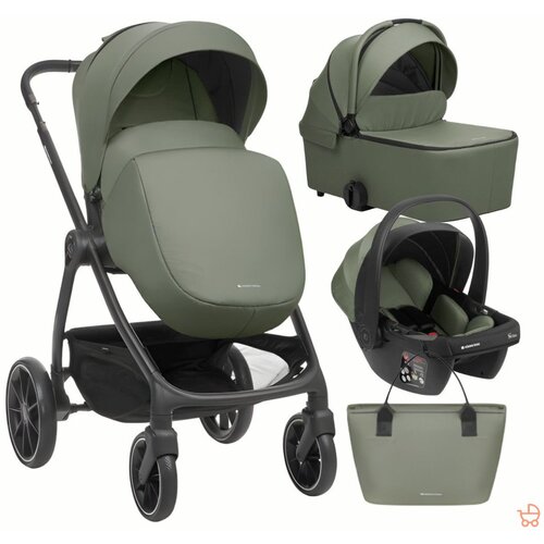 Kikka Boo modena kolica za bebe 3u1 set sa i-size auto sedi&scaron;tem i tvrdom korpom army green Cene