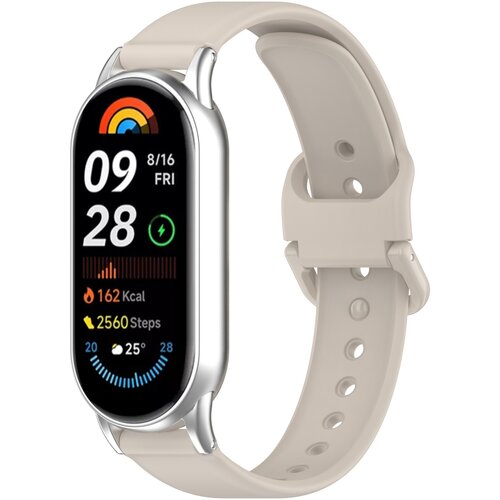 INF Združljivo z Xiaomi Band 8/9 Silikonski pa&scaron;ček z enojno zaponko Beige, (5000078965) Cene