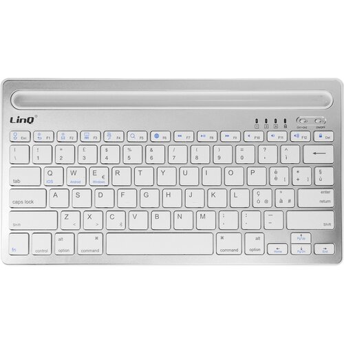 LINQ Brezžična tipkovnica QWERTY, združljiva z iOS / Android / Windows, bela - (5000087259) Cene