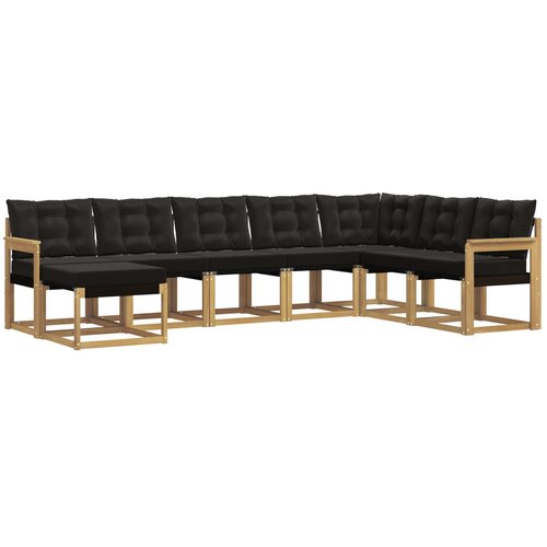 vidaXL Zunanja garnitura za sedenje z blazino 8 pcs Bela in črna, (5000282141) Cene