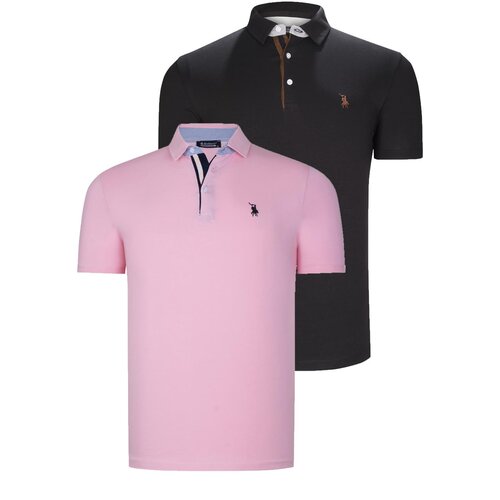 Dewberry DUAL SET T8582 MENS T-SHIRT-BLACK-PINK Slike