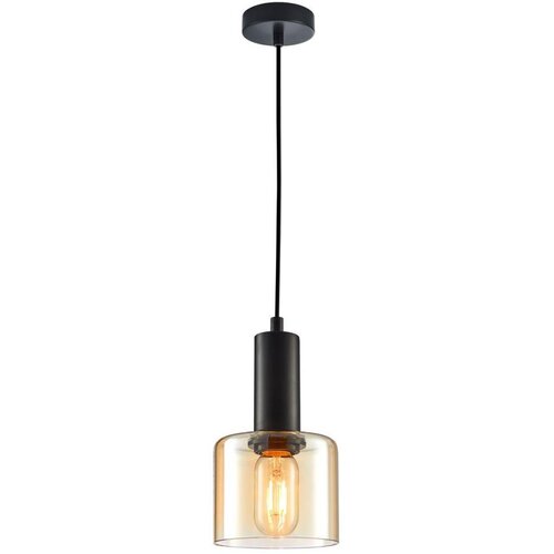  ITALUX PND-65342-1-BK+AMB - Luster na sajli SANTIA 1xE27/40W/230V Cene