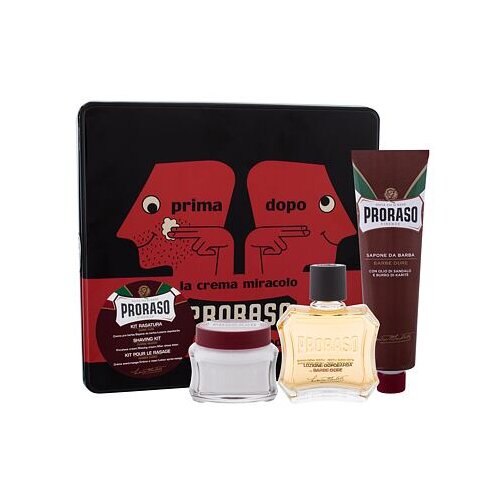 Proraso red After Shave Lotion darilni set vodica po britju 100 ml + krema za britje 150 ml + krema pred britjem 100 ml + &scaron;katlica Cene