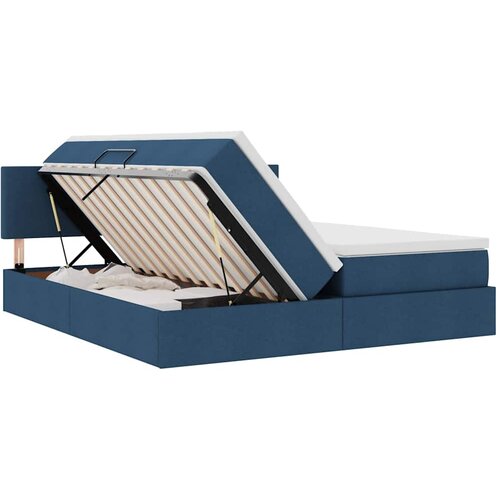  Krevet s od storage s madracem Plava 180 x 200 cm Lažna koža Slike