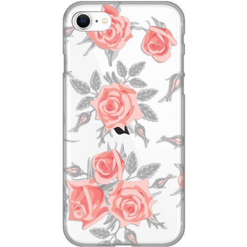 silikonska maska za iPhone 7/8/SE 2020/2022 Elegant Roses Print Skin providna Slike