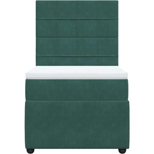 VidaXL Box spring krevet s madracem tamnozeleni 90x190 cm bar&amp;scaron;unasti Slike