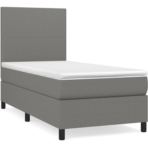 Maison Chic Box spring postelja - Vzmetna postelja z vzmetnico temno siva 90x190 cm blago SL19109, (21893754) Slike