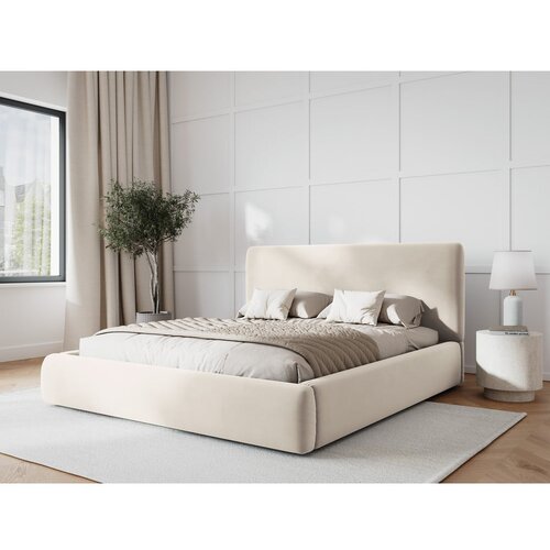 Cosmopolitan Design Bež tapecirani bračni krevet s prostorom za odlaganje s podnicom 140x200 cm Colonel &amp;ndash; Slike