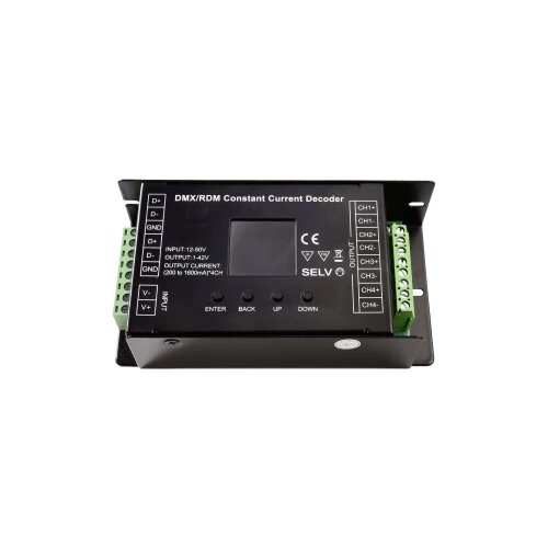 Deko Light Kontroler deko svjetla, DMX/RDM 4 CH CC dekoder, prigušivanje: DMX512, 12-50V DC, 1-42V DMX/RDM 4 CH CC Decoder LED prigušivač 135 mm 69 mm Cijene