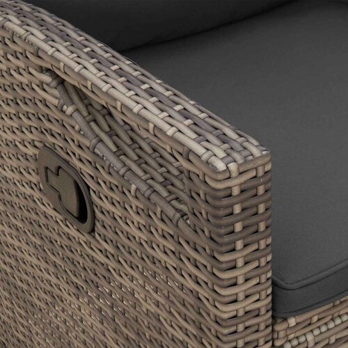  Vrtna klupa s jastukom Siva i tamno siva 105 x 60 x 112 cm - siva i tamnosiva Slike