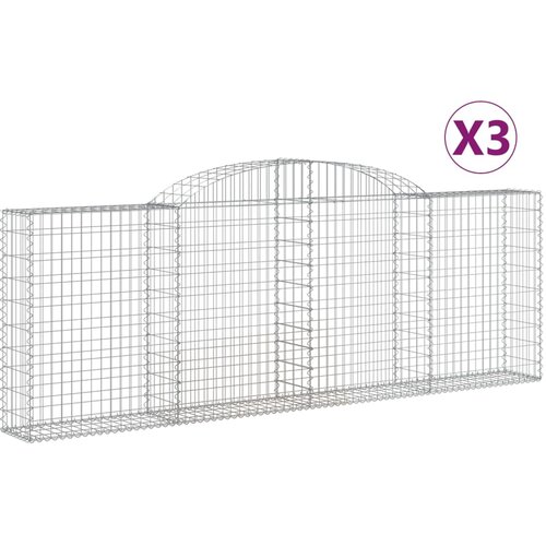  Lučne gabionske ko&amp;scaron;are 3 kom 300x30x100/120cm pocinčano željezo Slike