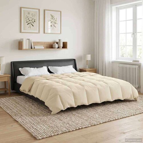  Zimska pokrivača &amp;Scaron;onerisan Krema 200 x 200 cm Mikrovlakna - Krema 200 x 200 cm Slike