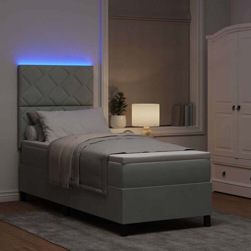  LED Box Spring Krevet Svijetlo siva 80 x 200 cm Bar&amp;scaron;un Slike