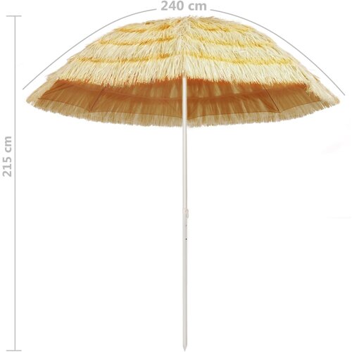  Suncobran za plažu u havajskom stilu 240 cm prirodni Slike