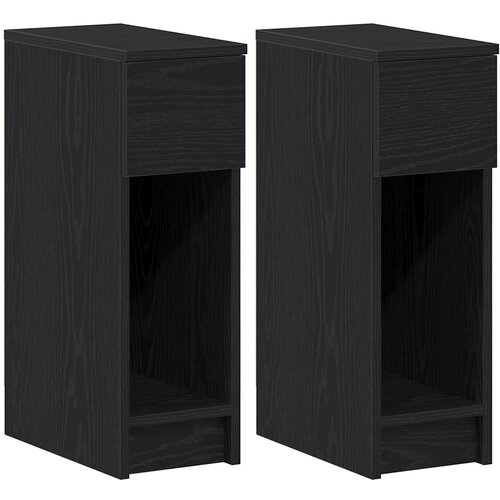 Maison Chic 2 kose Nočne omarice - Nočne mize s predalom črna hrast 20x36x60 cm, (21689416) Cene