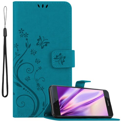 Cadorabo Honor 8/8 PREMIUM v klasična rožnata zlata - ovitek v cvetličnem dizajnu z magnetnim zapiranjem, stoječo funkcijo in režami za kartice, (20563398) Cene