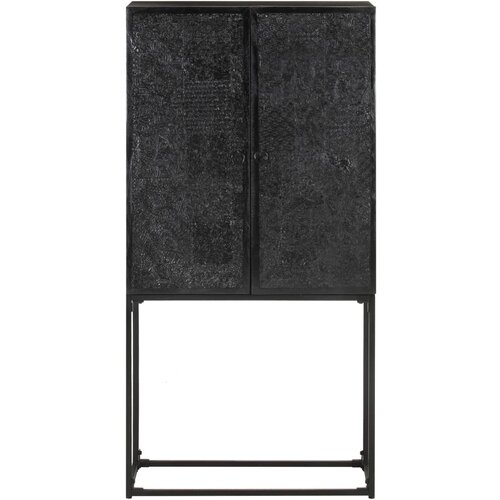  Komoda crna 60 x 30 x 120 cm od masivnog drva bagrema i manga Slike