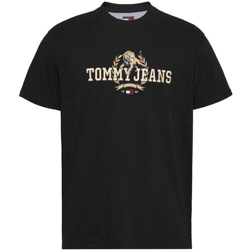 Tommy Jeans Embroidered Varsity T-Shirt Black Crna Slike