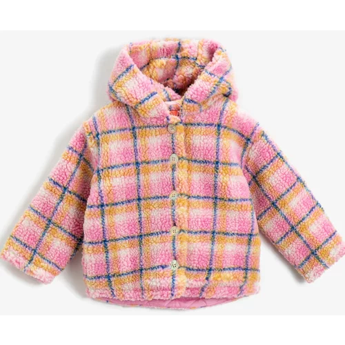 Koton Baby Girl Pink Plaid Jacket