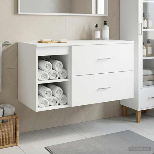  Set namještaja za kupaonicu 2 pcs Bijela Konstruirano drvo Cene