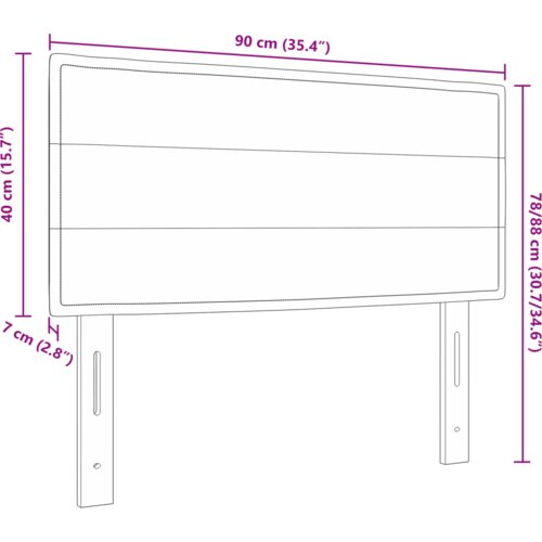 VidaXL led uzglavlje linije dizajn krem 90 cm tkanina Slike