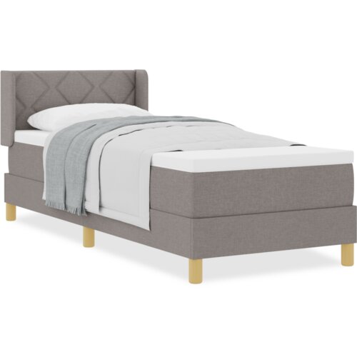  Krevet na opruge s madracem Taupe 80x200 cm Tkanina Slike