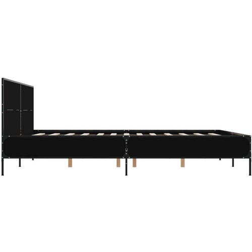  Okvir kreveta crni 140 x 200 cm od konstruiranog drva i metala Slike