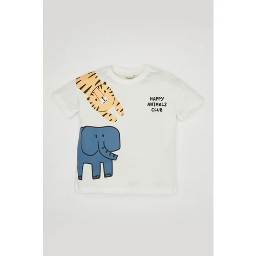 Defacto Baby Boy Crew Neck Animal Print Short Sleeve T-Shirt