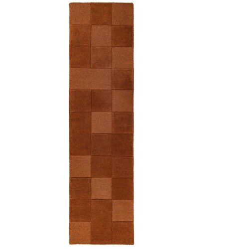 Flair Rugs Ročno tkan volnen tekač v barvi terakote 60x230 cm Checkerboard &amp;ndash; Slike