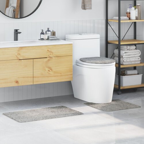 VidaXL Tepisi i prostirke Sivi Mikrovlakna 50 x 50 x 0.2 cm Neklizeći Slike