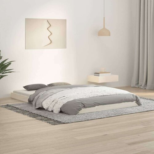  Posteljni okvir bel 120x190 cm trdna borovina, (20724828) Slike