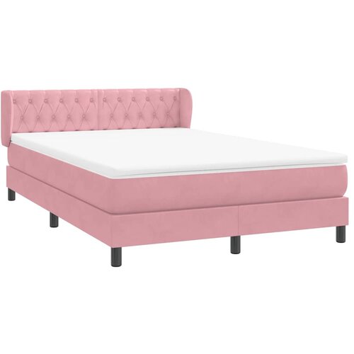 Box Spring krevet s madracem ružičasti 140x220 cm bar&amp;scaron;un Slike